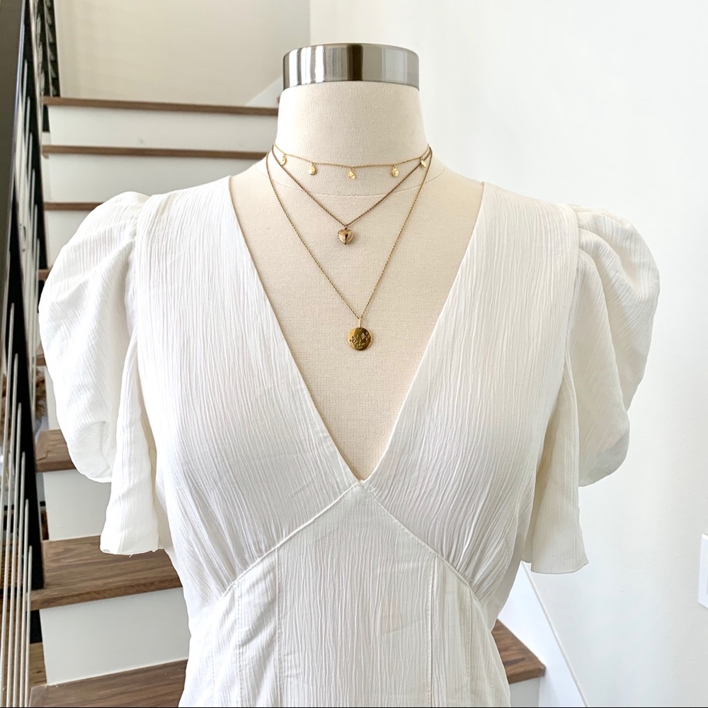 ❌SOLD❌ NWT Zara Textured Midi Dress White - Picture 8 of 9
